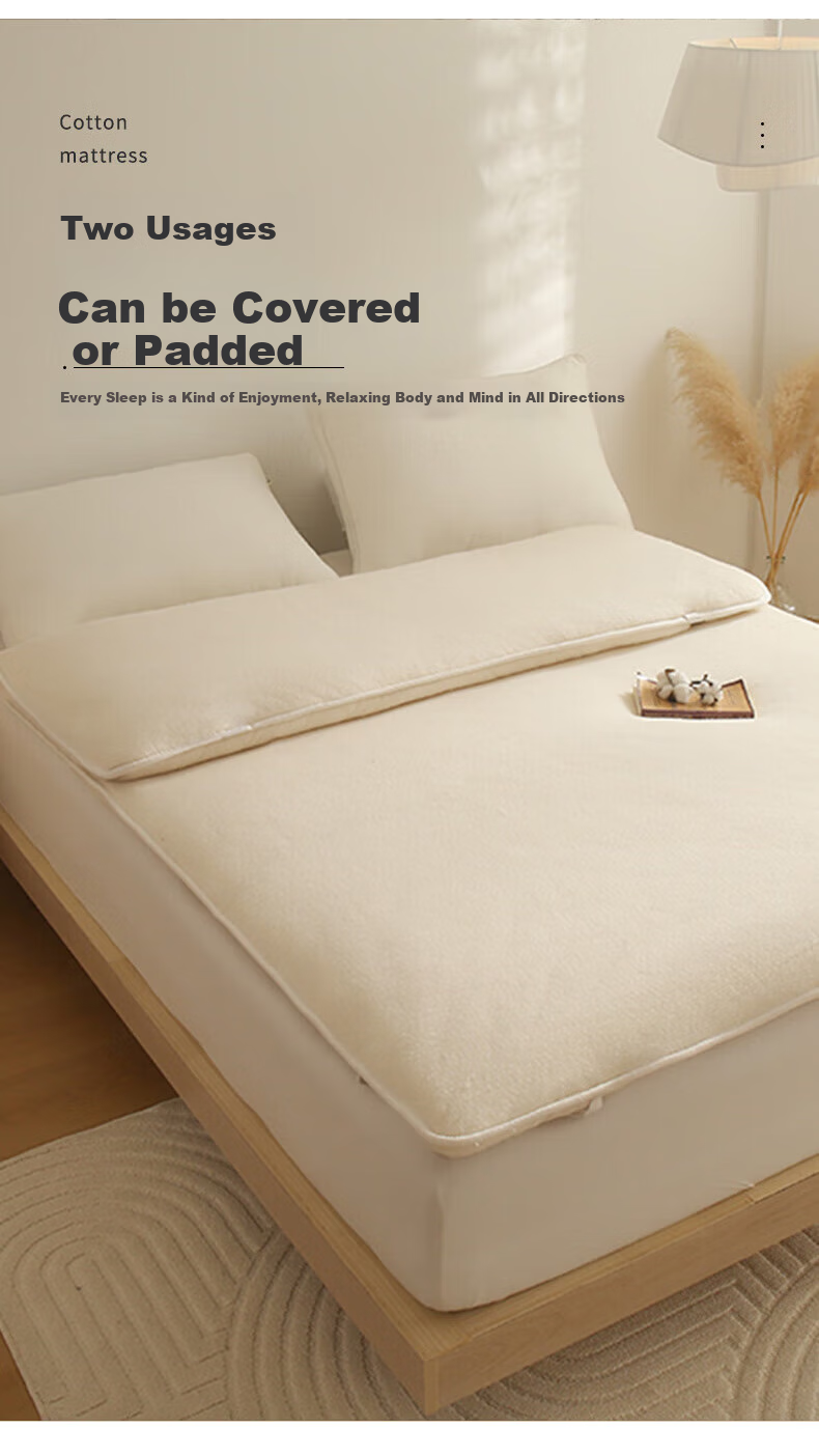 Sushidai Cotton Mattress, 100% Xinjiang Cotton Mattress Pad, Quilt, Cotton Wadding, Bedding, Winter Bedding, 1.8x2 Meters 9