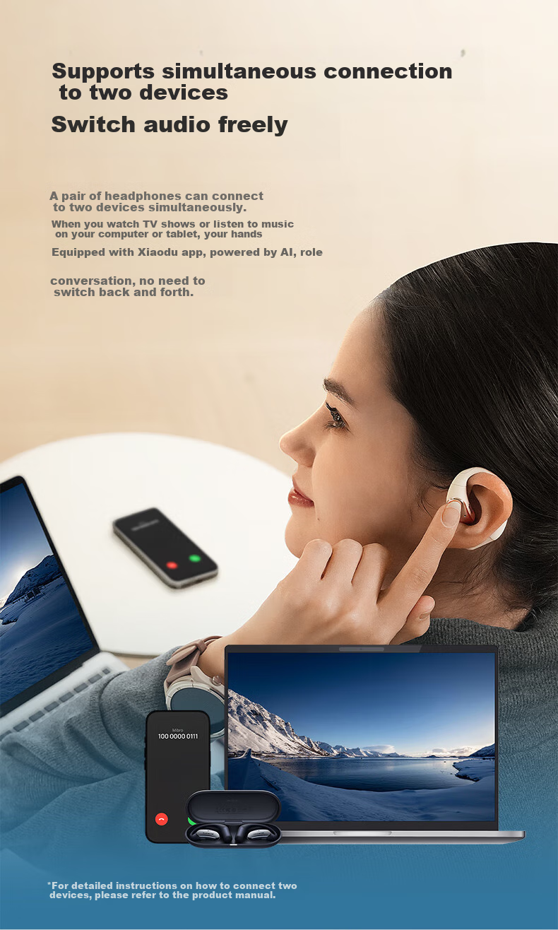 Mibro Open-Style Bluetooth Earphones for Sports And Running, Sweatproof Earbuds Compatible with Apple, Huawei, Xiaomi, Android - White 15