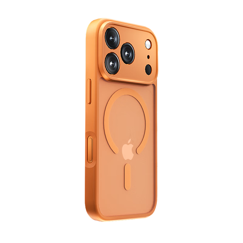 JD Original [Skin-Like Magnetic] Чехол для iPhone 17 Pro, прозрачный, магнитный, противоударный, с поддержкой MagSafe, новый оранжевый