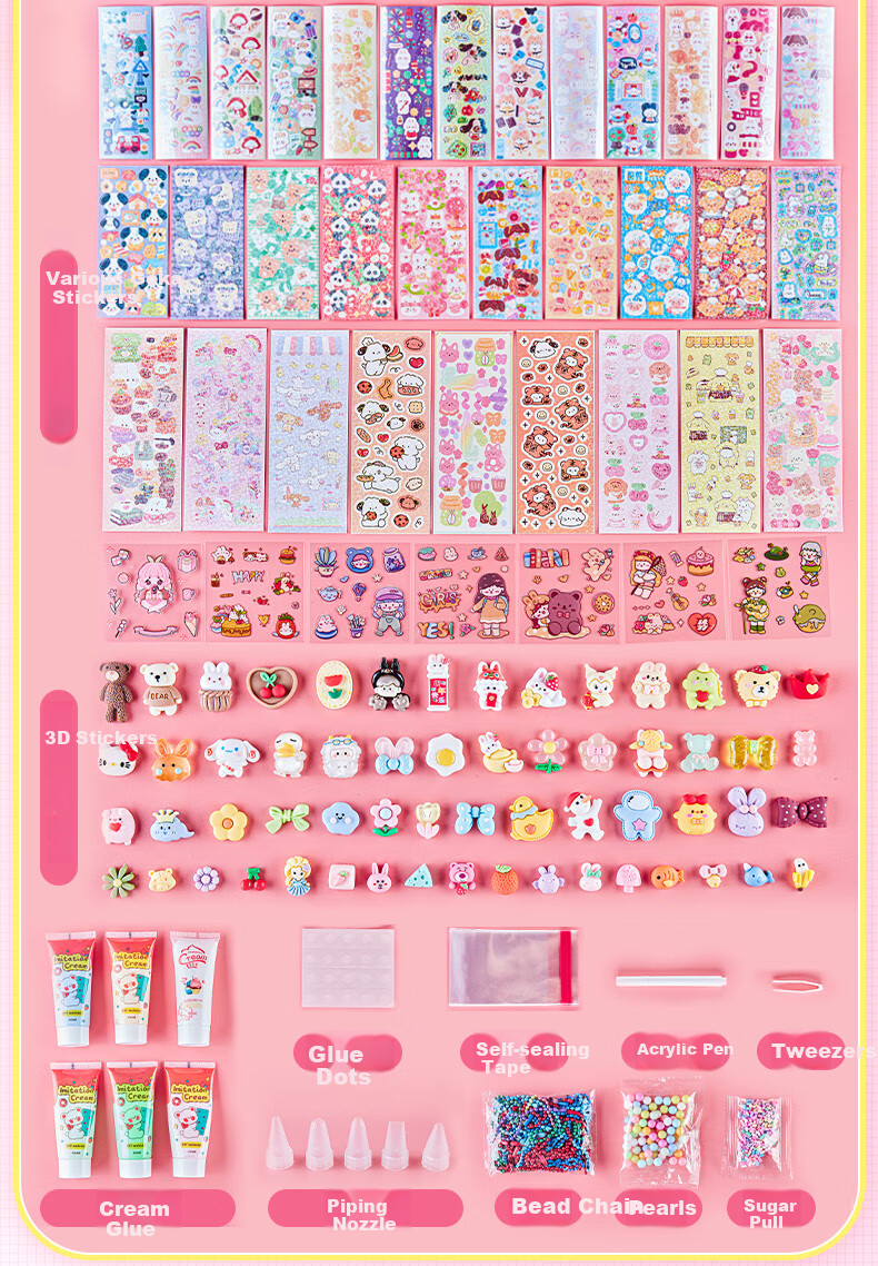 BEIBITONGHUA Sand Art Brick Guka Cream Glue Complete Tool Set, Toy for Girls, Birthday Gift, DIY Handmade Sticker Painting 6