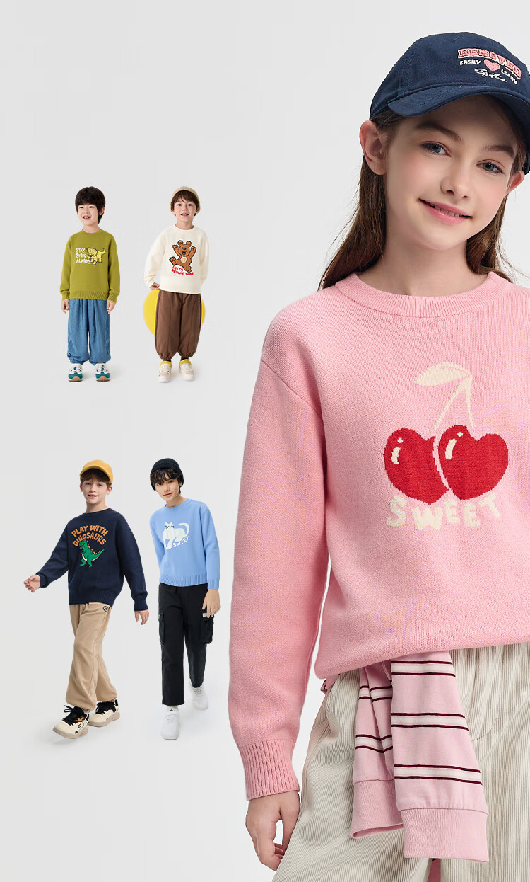 BALABALA balaOne Kids Sweater Boys Girls 2025 Winter Fashion Knitwear 208425103204 1