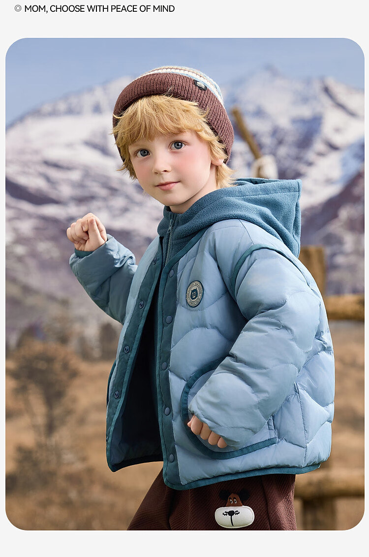 ASK JUNIOR [Three-Proof One Garment Three-Wear] Canadian Duck Down Children's Down Jacket 2025 Winter Toddler Fleece Warm Boys 5