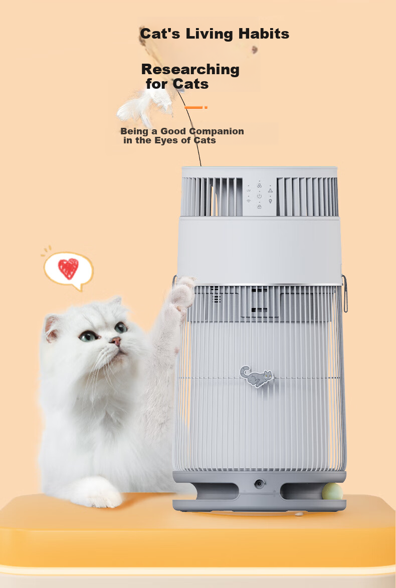 Honeywell Pet Air Purifier for Cat Hair Removal, Allergen Elimination, Cat Companion, Cat Hair Cleaner, Sterilization, Disinfection And Odor Removal KJ360F-C22W 15