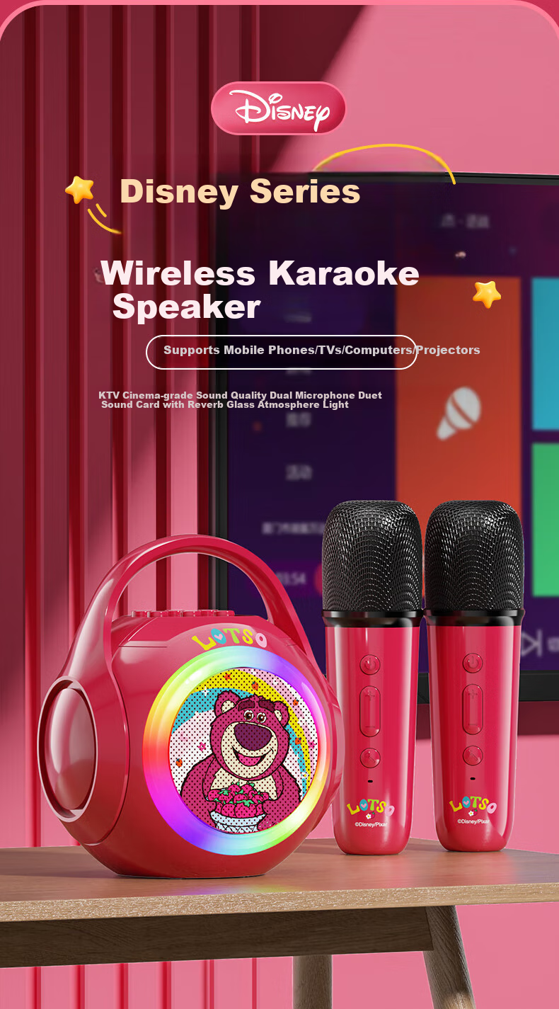 Disney Microphone Children's Toy, Birthday Gift for Girls Aged 7-14, Karaoke Mic with Bluetooth Speaker, Wireless, for Ages 8-12, 10 2