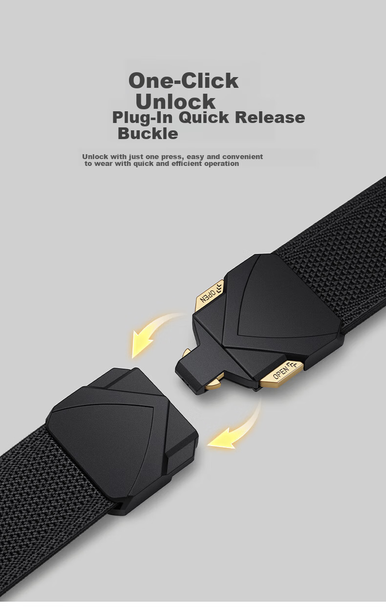 Aokang Men's Canvas Elastic Belt with Buckle, for Chubby People, Students, Outdoor Casual Sports, Security Check, Military Training, No Loose Ends 7