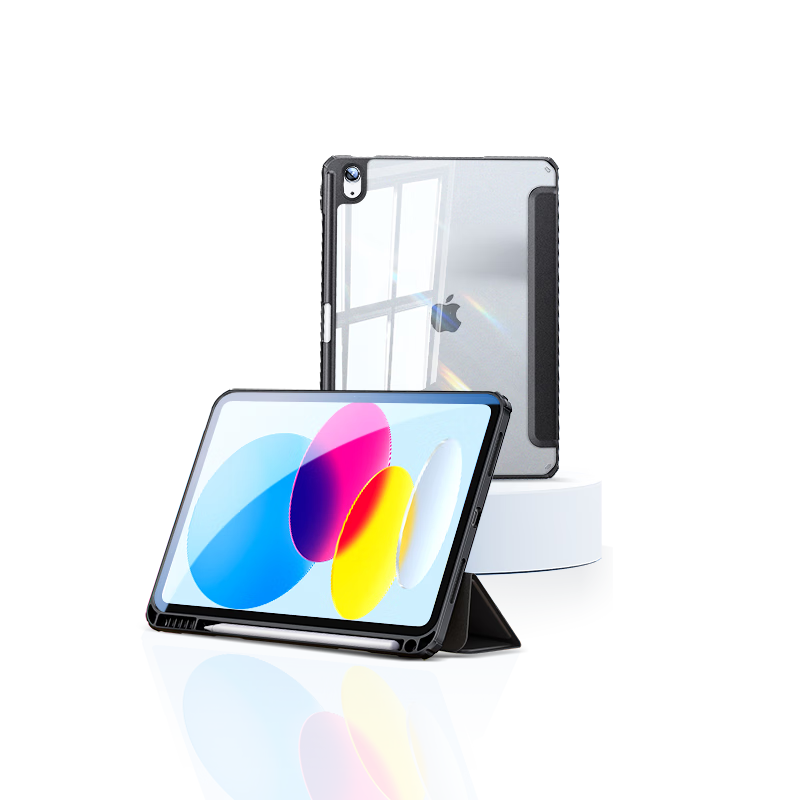 UGREEN IPad Case with Pencil Holder for IPad 11/10, Compatible with 2021 11-Inch A16 Chip And 2020 10th Generation, Full Protection Transparent Stand Slim Anti-Bend Case