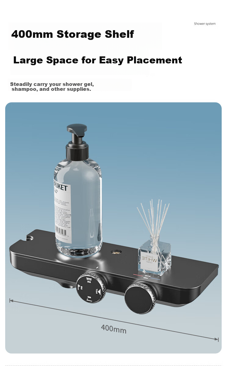 MJONI Shower Head Set with Integrated Design, Surface-Mounted Home Bathroom Shower System, High-Pressure Giant Top Spray with Dual Knobs ZY001 18