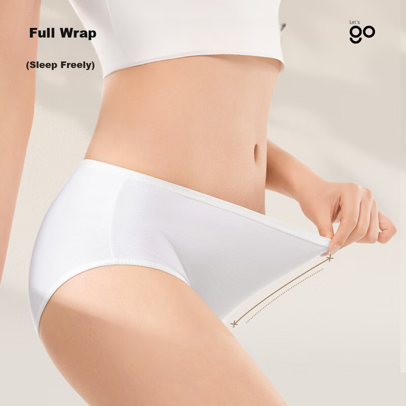 Freego Disposable Cotton Underwear for Travel And Postpartum Women, 5 Individually Wrapped Shorts, Ladies XL Size