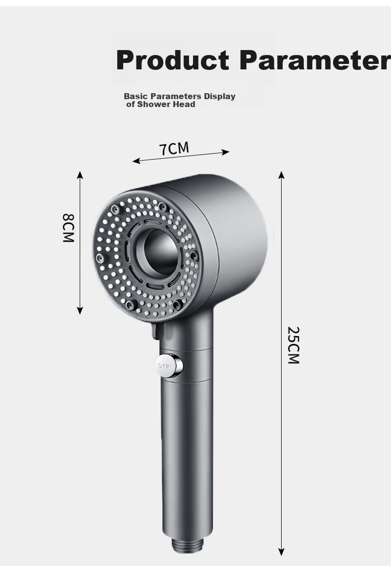 ILeddog [Germany] Pressurized Shower Head, Bathroom High-Pressure Filtered Five-Level Water Purification Shower Sprayer, Lifen 5-Level 19