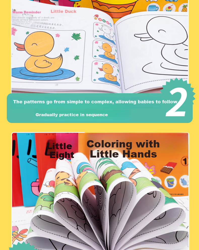 COOKSS Children's Coloring Book, Drawing Book for Ages 2-6, Baby's Art Sketch Pad, Drawing And Doodling Book, Children's Gift 3