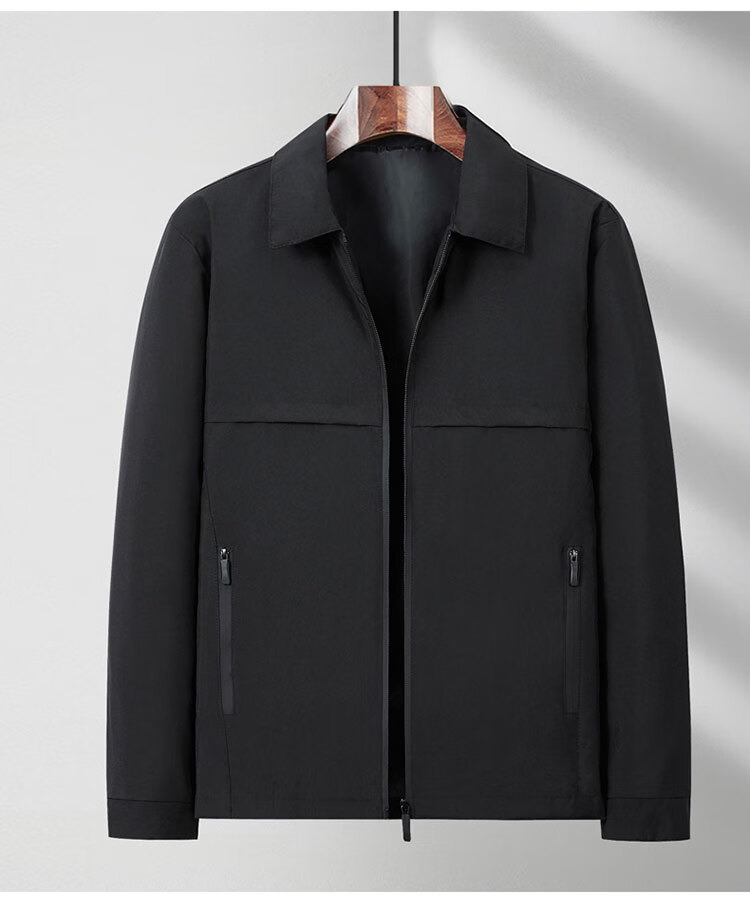 TUCANO Men's Spring Autumn Jacket Lapel Business Casual Executive Coat Fashion Versatile Comfortable Top Black XL 13