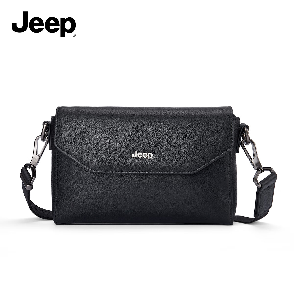 JEEP Men's Shoulder Bag Crossbody Bag Top-Grain Leather Messenger Bag Commuter Travel Chest Bag Birthday Gift