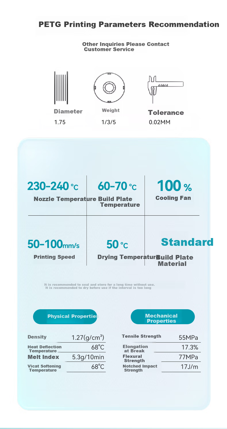 Sanlv 3D Printer Filament PETG Durable Waterproof Weather-Resistant UV-Resistant Low-Warp Structural Material Compatible with Taz, Creality, Anycubic 3D Printers 5