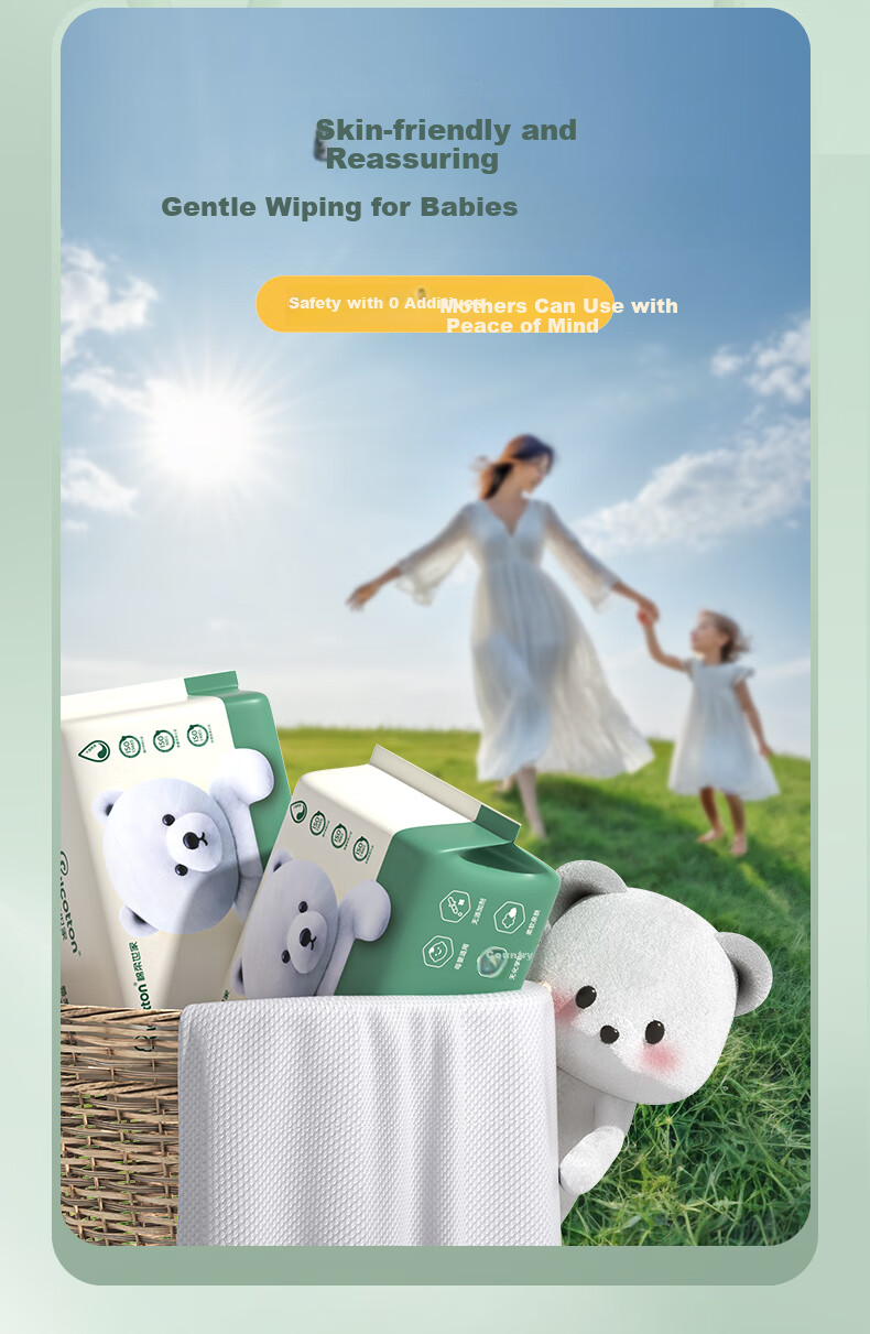 FulCotton Baby Soft Cotton Wipes [80 Sheets * 6 Packs], Facial Wipes, Disposable Face Towels, Pearl Texture, Thickened 8