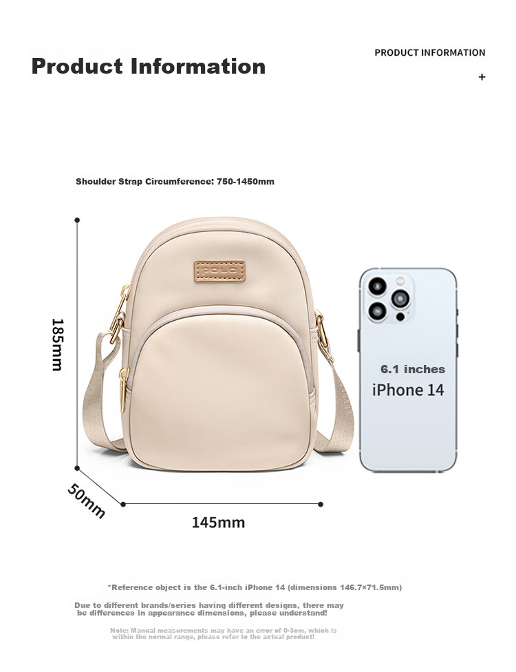 POLO Crossbody Bag, Women's Casual Handbag, Shoulder Bag, Fashionable Versatile Phone Pouch, Water-Resistant Oxford Fabric Gift for Girlfriend 8