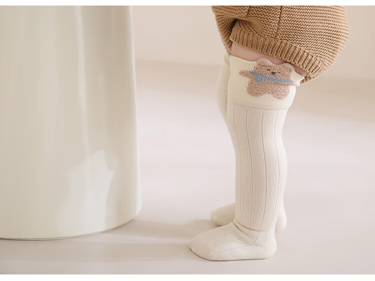 Five Cotton 3-Pair Pack Children's Cartoon Animal Knee-High Socks Baby Toddler A-Class Combed Cotton Seamless Socks 12