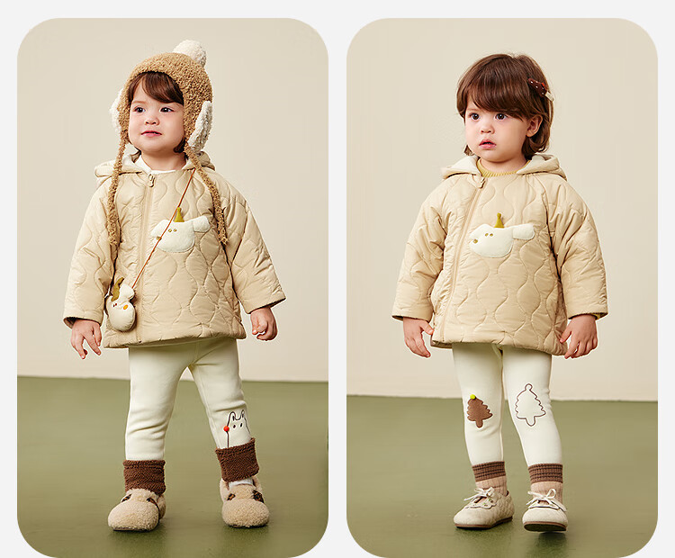 Minibala [Magic Cotton] Unisex Kids Cotton Padded Hooded Jacket Baby Style 2025 Winter 8