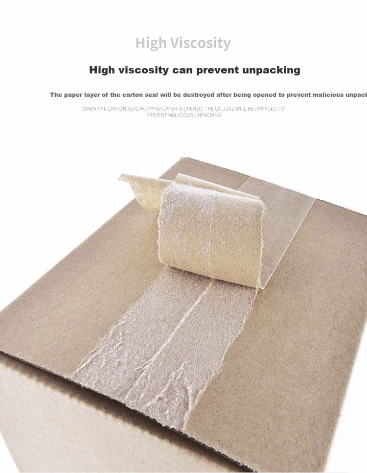 Yongguan Kraft Paper Tape, Brown Paper Tape for Packaging, Opaque And Easy to Tear, 50mm*30m*5 Rolls 4