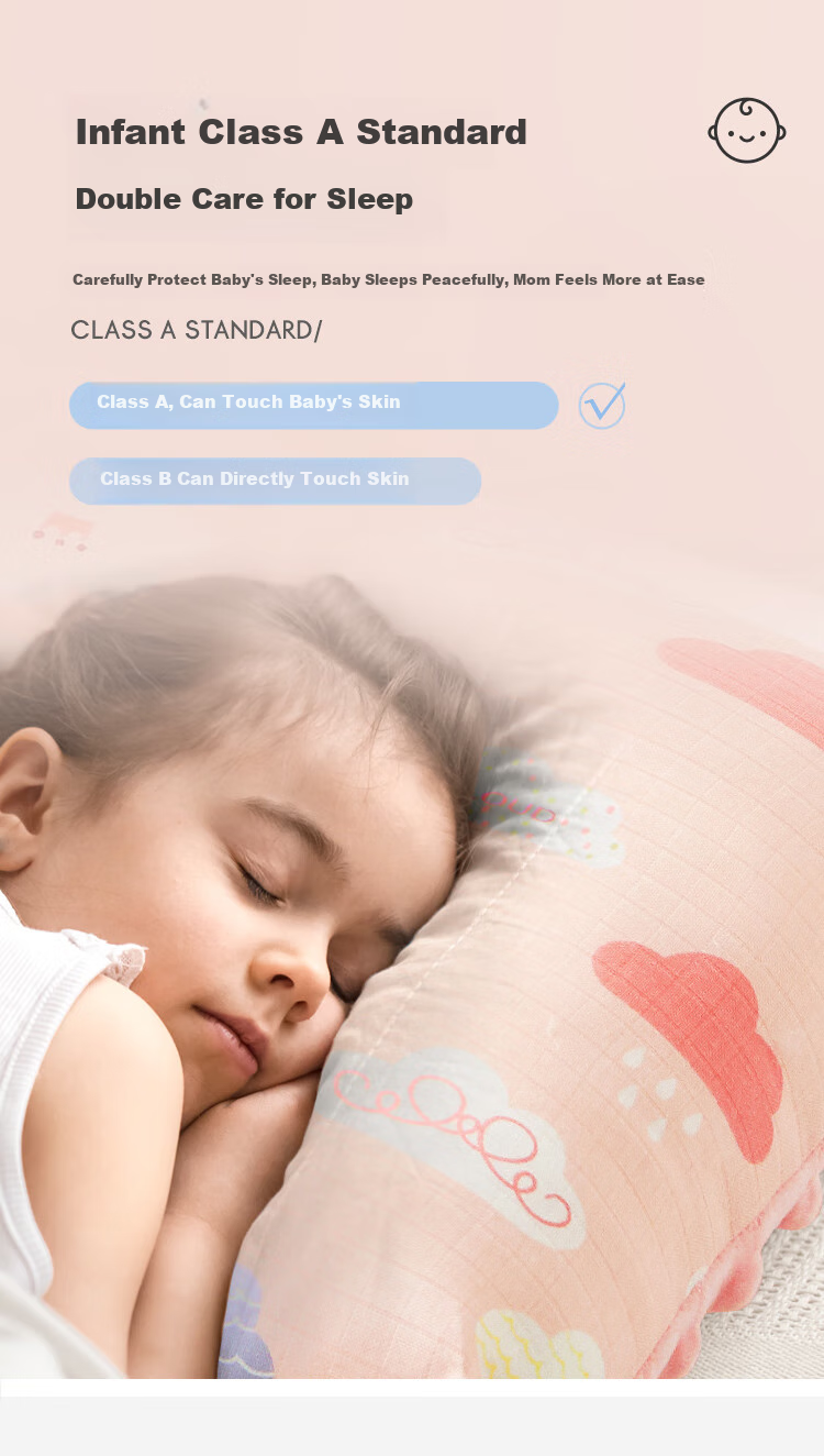 Dohia Pillow, Class A Pure Cotton Double-Layer Yarn Children's Comfort Bean Pillow, Washable Pillow Core, Single Piece 50*30cm 4