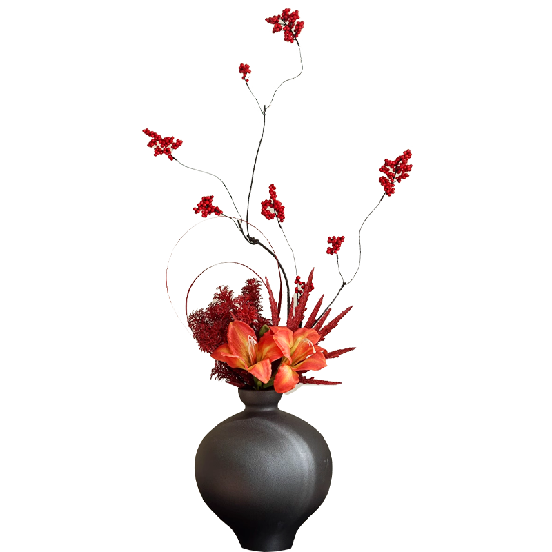 Ai Yi Zhuang Tang Luxury Ceramic Vase Floral Art Set Artificial Flowers Home Decor Dining Table Birthday Gift