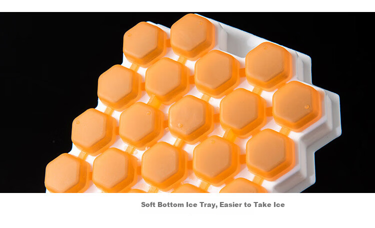 Quanshi Silicone Soft-Bottom Honeycomb Ice Tray, Ice Cube Mold with Lid, DIY 2-Layer 94 Grid 1.7L, Snap-On Lid with Ice Scoop 11