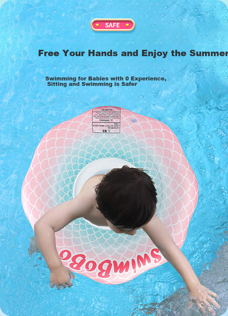 Swimbobo Baby Swimming Ring, Children's Seat Ring, Anti-Rollover Equipment, Infant Water Play Seat Ring, Inflatable Armpit Ring K8015 6