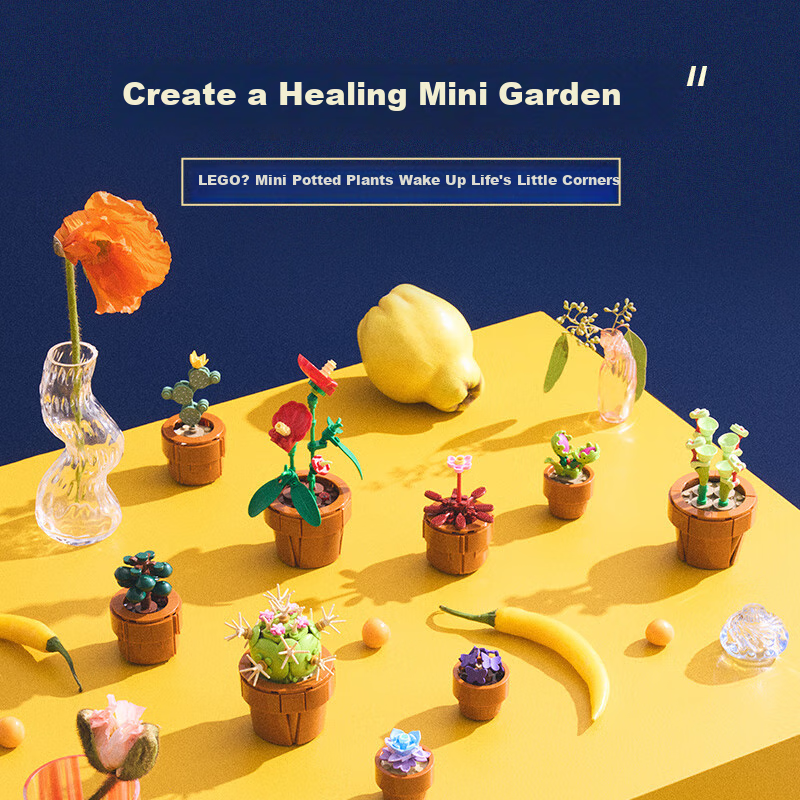 LEGO Building Blocks 10329, Mini Potted Plant Toy for Boys And Girls, Birthday Gift, Home Decor Ornament