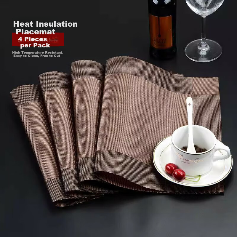 AVIVI Placemat, Heat Insulation Pad, Western-Style Table Mat, Waterproof Tea Tray, Dining Table Mat, Plate Mat, 30*45*4 Cm Base with Plum Blossom Patter