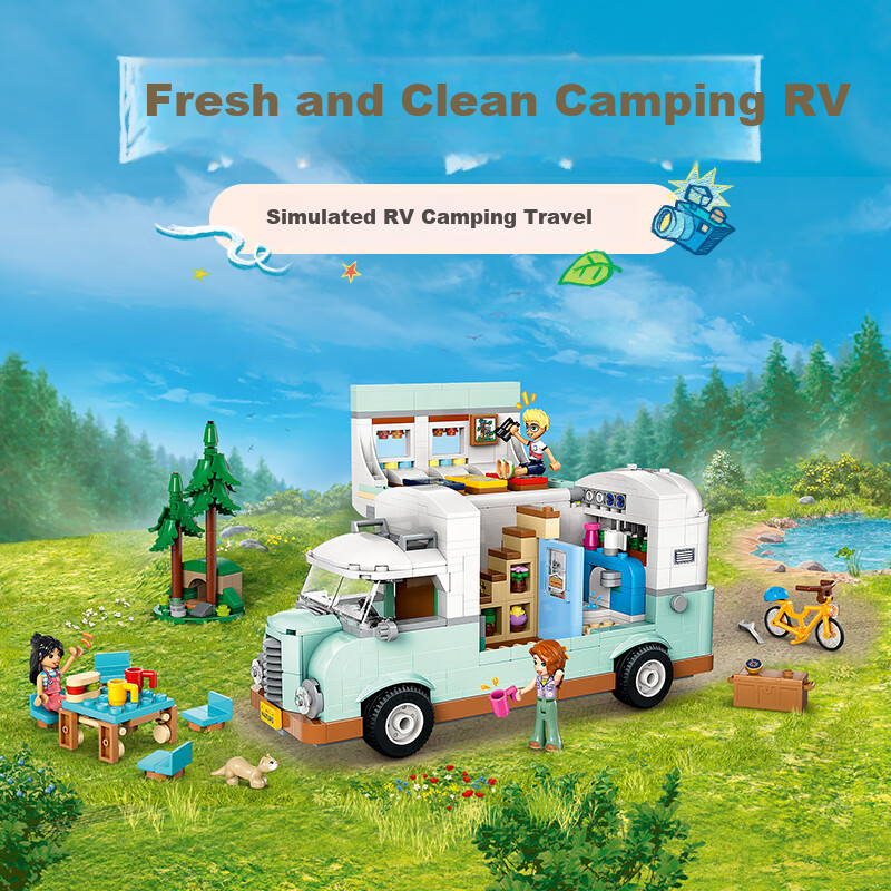 LEGO Friends 42663 Camping Explorer Car, Adventure Toy for Boys And Girls, Children's Birthday Gift, Home Decoratio