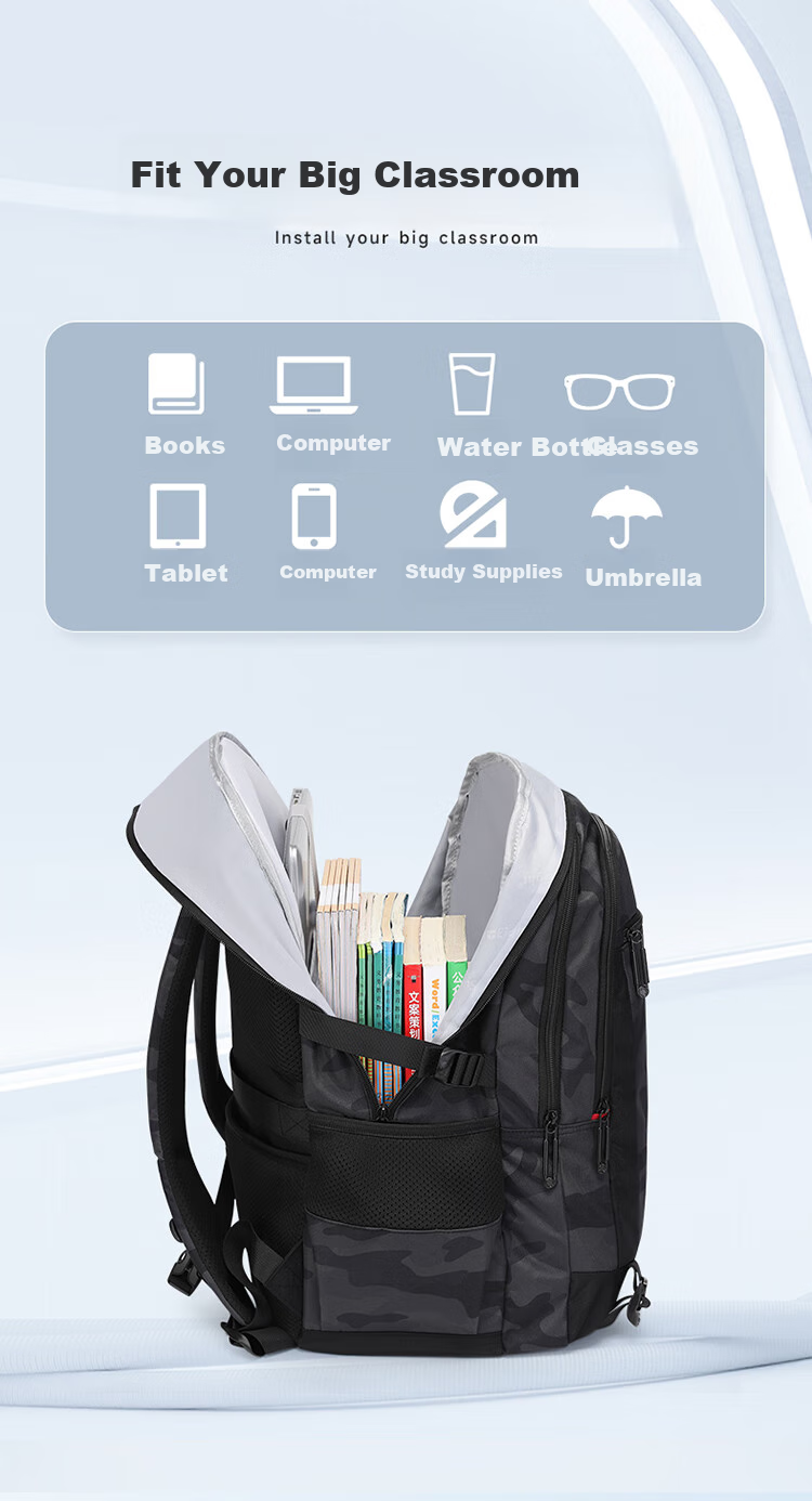 YANGGUANGBADIAN Backpack for Middle School Boys, Lightweight High School And College Students Large Capacity Water-Resistant Travel Backpack Black 9