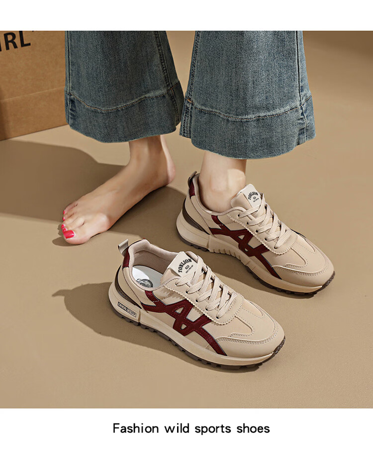 TonLion Women's Summer Thick Sole Dad Sneakers Casual Height Increasing Running Shoes Khaki Size 35 14