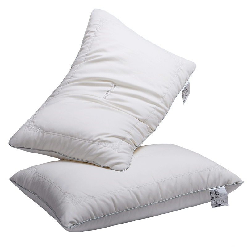 FUANNA Pillow Silk Antibacterial Cervical Pillow Home Soft Pillow Adult Pillow Core Pair 74*48*17cm
