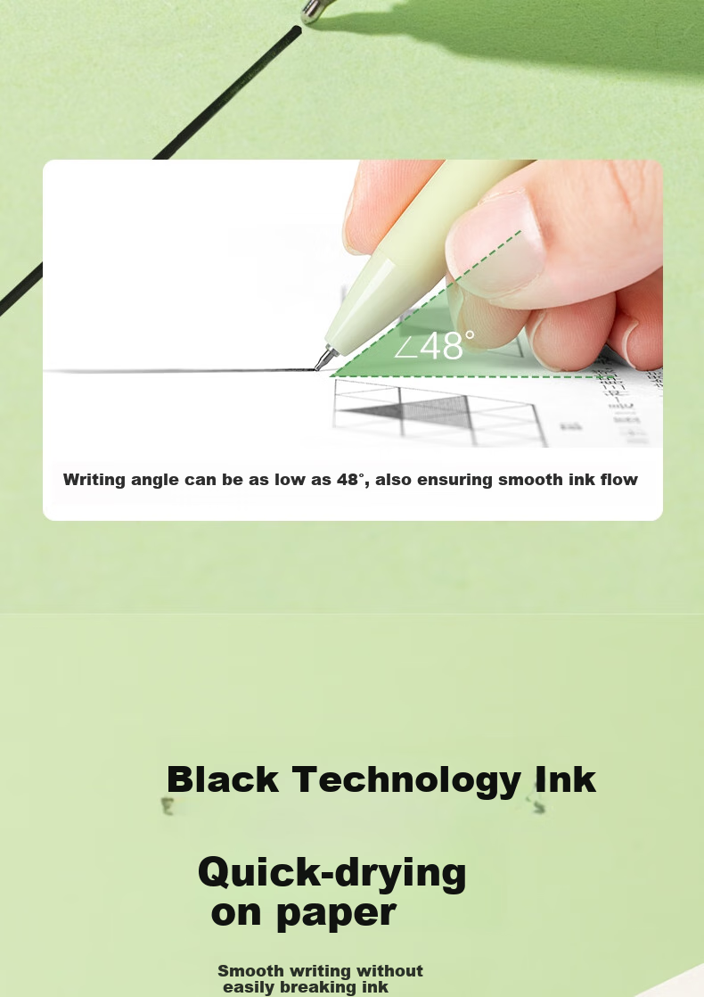 NUSIGN 985 Tri-Color Gel Pen 2-Pack 0.5mm Black Red Blue Multi-Color Click Pen for Note-Taking Student Office Stationery NS565-2 High-End Brand by Deli 5