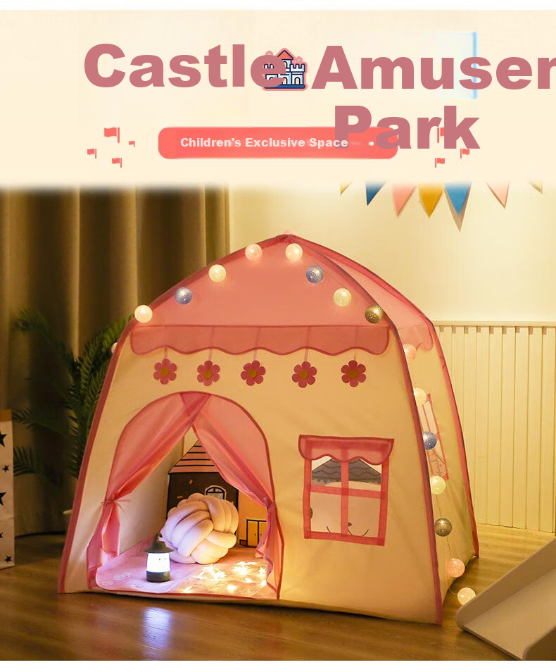 Little Dove Children's Tent Indoor Playhouse/home Princess Castle Toy for Girls, Pink Castle (Mat Not Included) 3