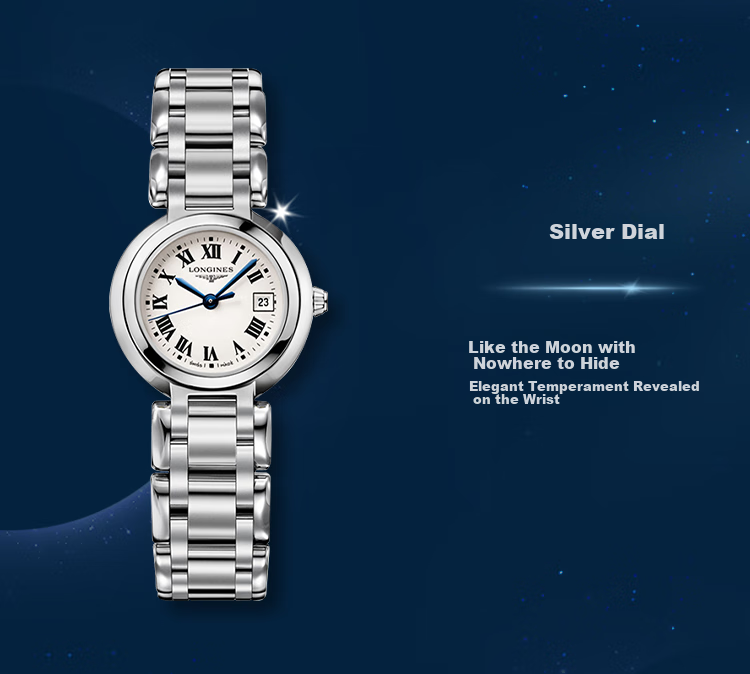 LONGINES Swiss Watch, Heart Moon Series, Women's Steel Strap Quartz Watch L81104716 6