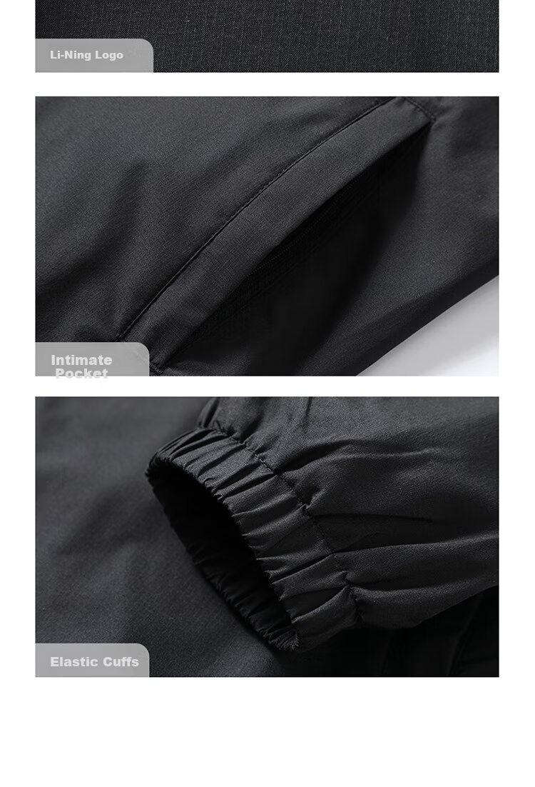 Li-Ning Jacket, Windbreaker, Outdoor Coat for Men, Spring And Autumn New Style, Running Water-Repellent Jacket, Hiking Wear, Men's Cardigan, Hooded Top 7