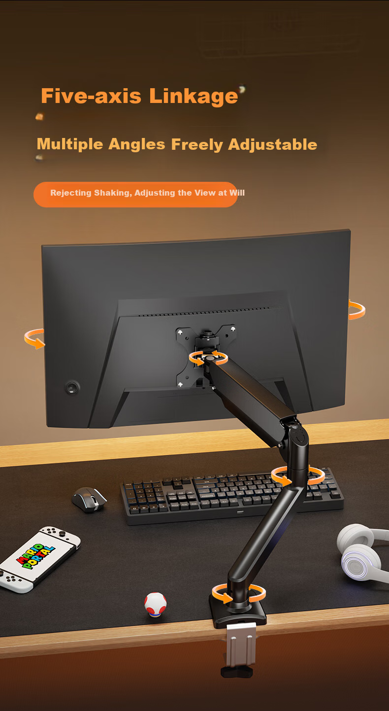 Zhiercheng Computer Host Rack Adjustable Height Desk PC Case Hanging Bracket No Drilling Required Host Tray Case Suspension Adjustable Size Rotatable Angle Easy Cable Management 4