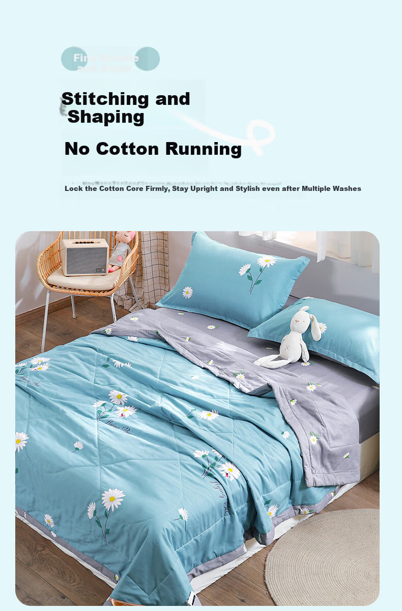 Yunjin Air Conditioning Quilt, 100% Cotton Interior And Exterior, Xinjiang Cotton, Summer Cool Quilt, Thin Blanket, 150x200cm, Lime Mint 12