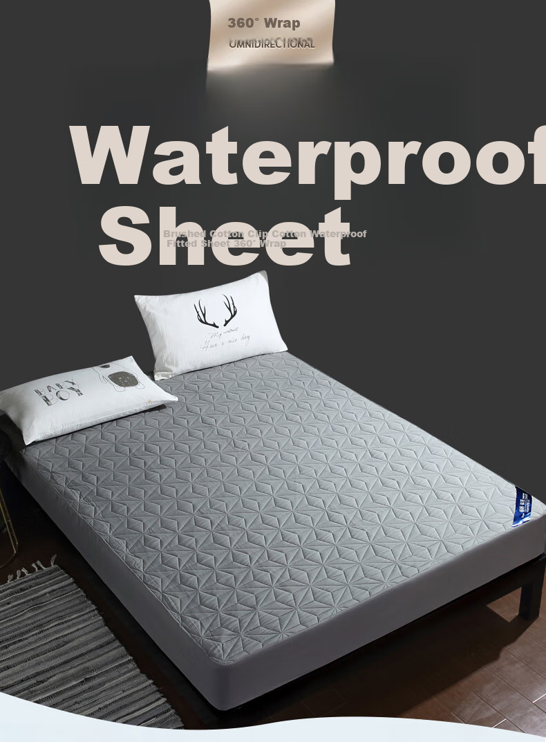 Hengyuanxiang Class A Quilted Fitted Sheet, Single Piece Washable, Dirt-Proof Non-Slip Mattress Protector Cover for Single Bed, 150*200cm 1