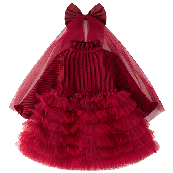 Banxidi Girls' Autumn Dress New Children's Stylish Princess Long Sleeve Cake Dress Baby New Year Clothes Celebration Outfit