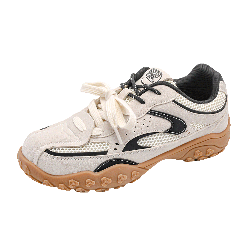 Feiyue Official Women's Sports Shoes 2026 Summer New Versatile Thick-soled Casual Sneakers for Women Gray Beige Black Size 37