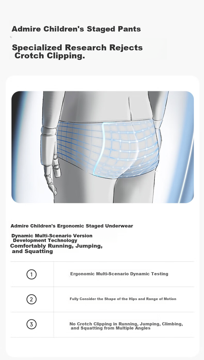 Aimer Kids Step-Up Shorts, Three-Step Youth Underwear, Modal Antibacterial Mid-Rise Boxer Briefs, 2-Pack, Smoky Cloud Soft Blue, Size 175 9