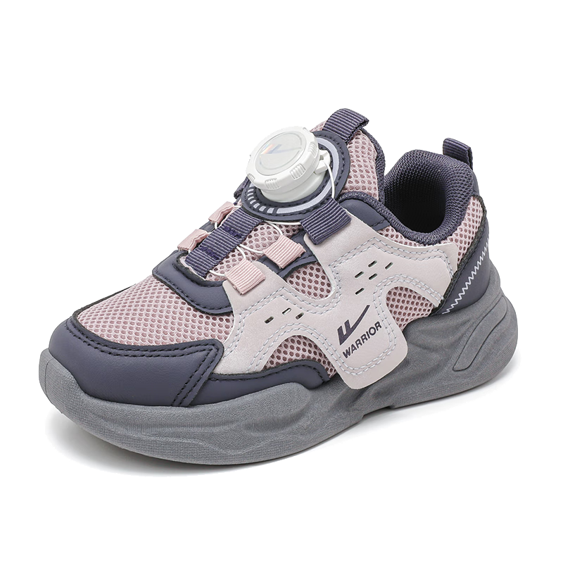 Warrior Children's Shoes, Girls' Spring And Autumn Mesh Breathable Sports Casual Shoes WZ(CL)-1269, Dark Pink Deep Purple, Size 30