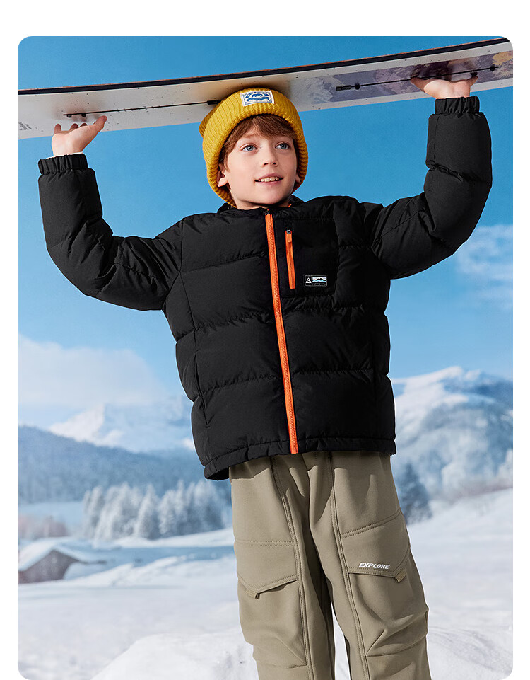 BALABALA Kids Down Jacket Boys Girls 2025 New Winter Outdoor Windproof Warm Coat Trendy Outerwear 2