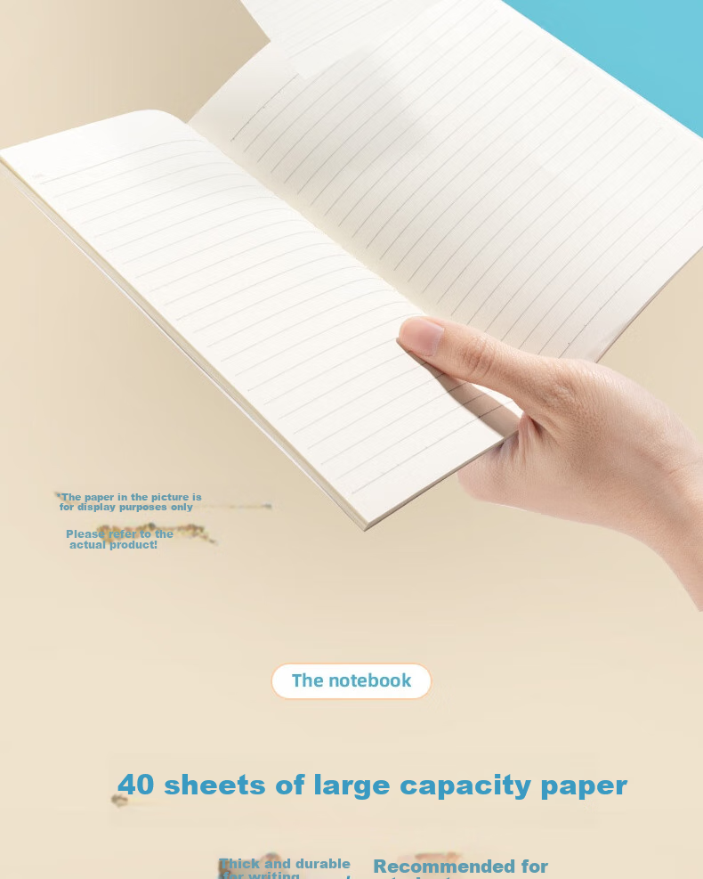Deli Notebook Artistic Line Binding for Middle School Students, High School Students, And Postgraduate Entrance Exam Sewn Notebook Diary Thick Soft Cover Note-Taking Book 4-Pack [Glass Clear 2] 6