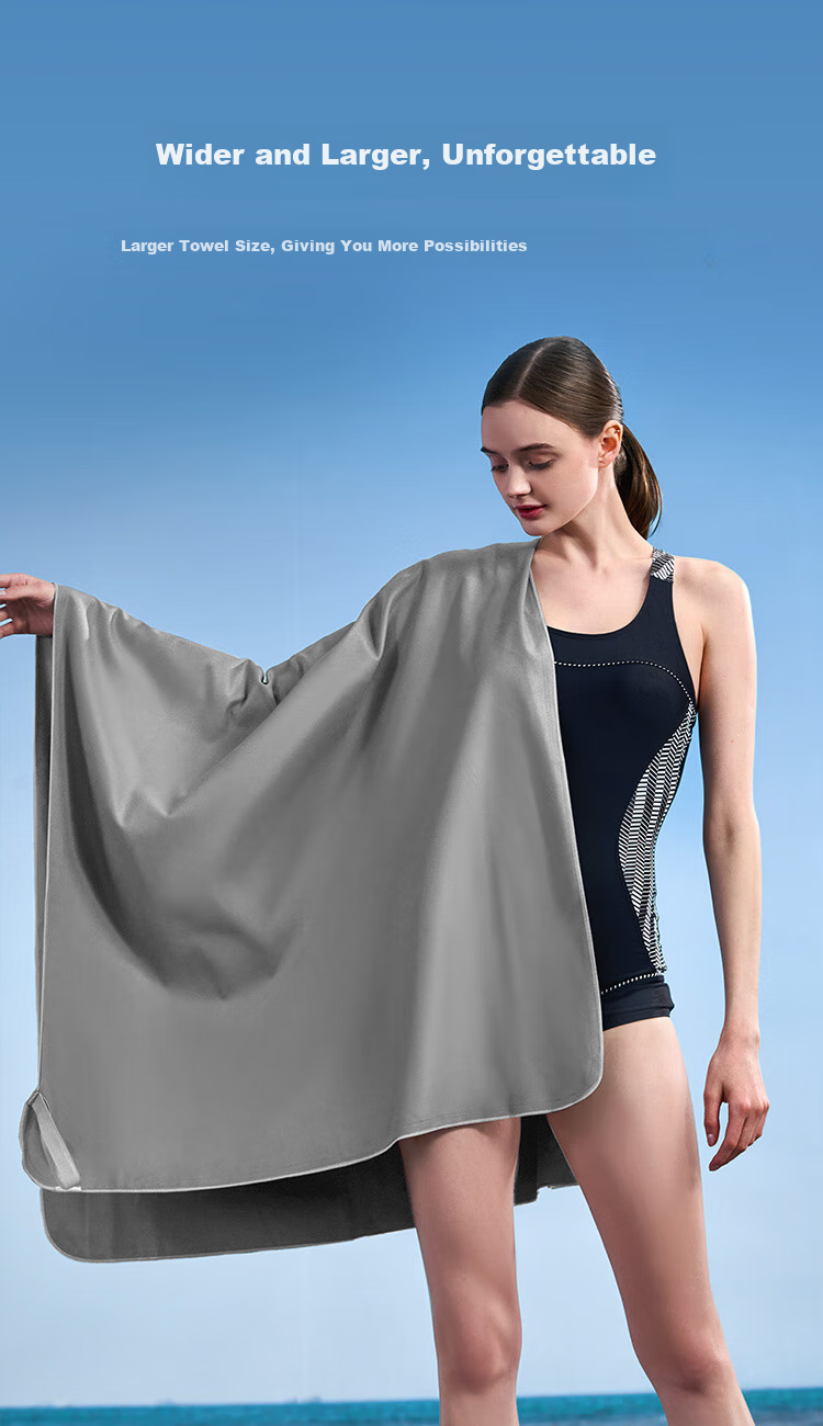 JD Original Quick-Drying Absorbent Large Bath Towel, Swimming Sports Beach Hot Spring Absorbent Towel Quick-Drying Towel, Dark Gray, 80*160cm 11