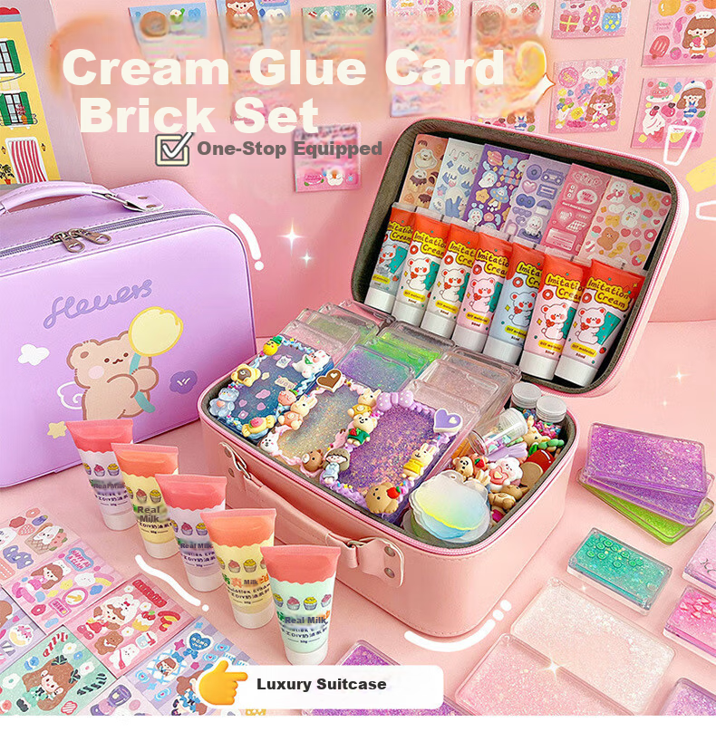 Danmiqi Cream Clay Guka Brick Deluxe Complete Set, Girls' Pretend Play DIY Toys, Birthday Gift 1