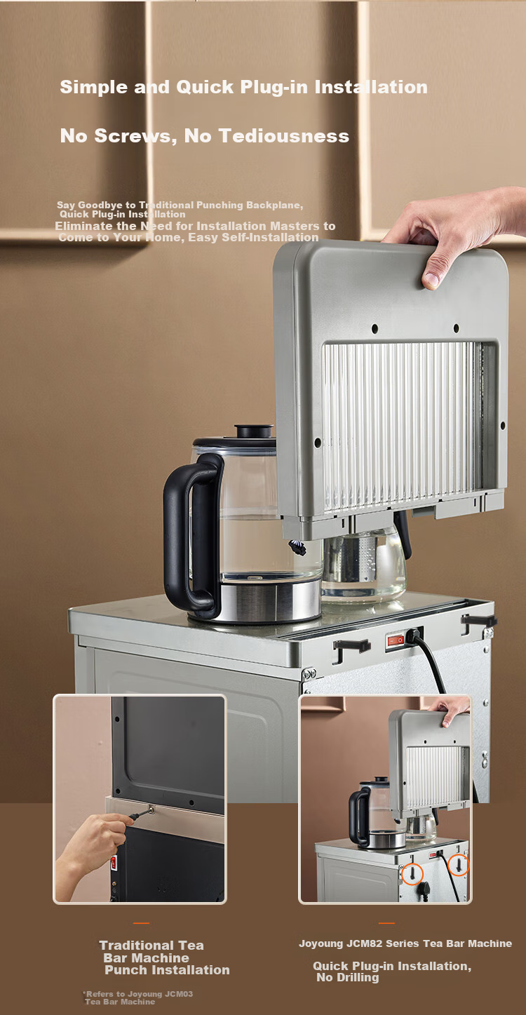 Joyoung Tea Bar Machine, Living Room Home High-End Standing Water Dispenser, Fully Automatic Bottom-Filling Kettle, Multifunctional Remote-Controlled Integrated Cabinet with Bottom Water Tank, Smart Electric Kettle, JCM82 16