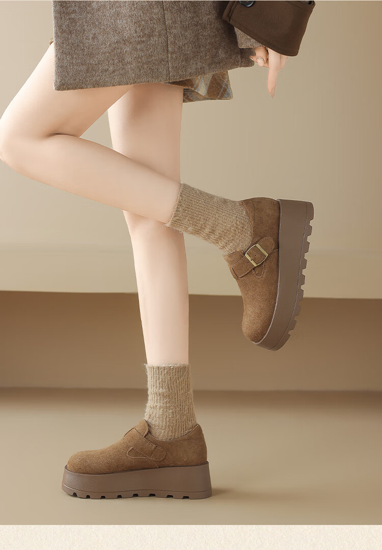 ZHR Women's Winter Cotton Shoes with Fleece Lining Thick Sole Warm Birkenstock Style Non-Slip Snow Boots KY55B Camel Color Size 40 17