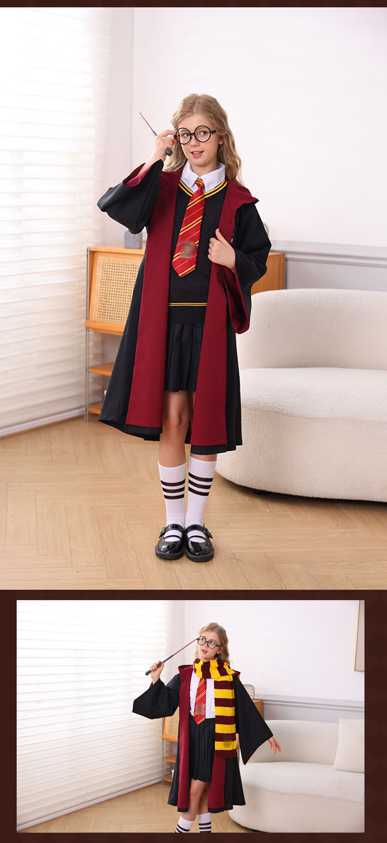 Xiong Liuwan Harry Potter Magic Robe Cosplay Children's Academy Role Play Single Robe (Unisex Gift Included) 160 3